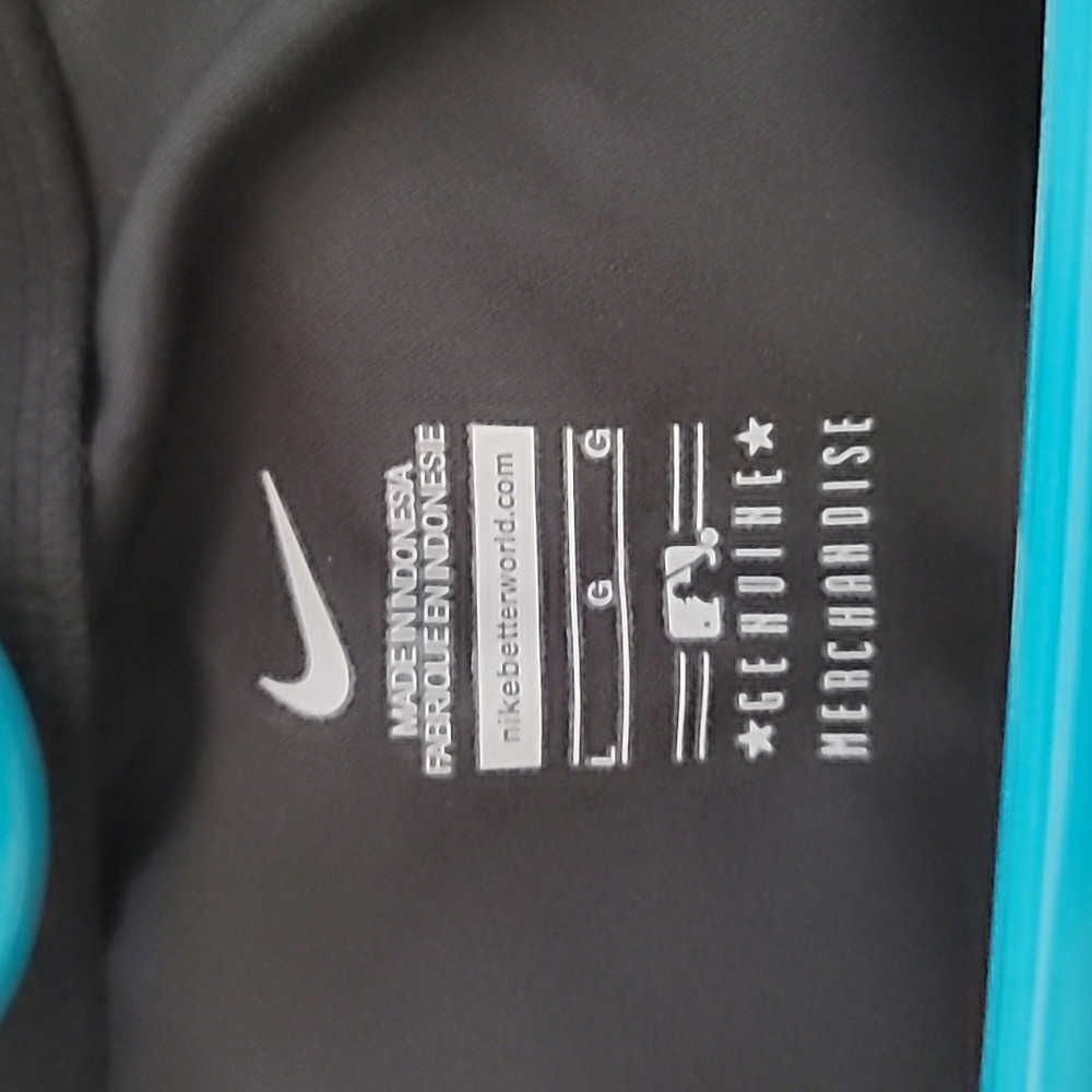 Windbreaker, Nike Miami Marlins mens Large, black & orange, zippered pockets - Picture 3 of 3
